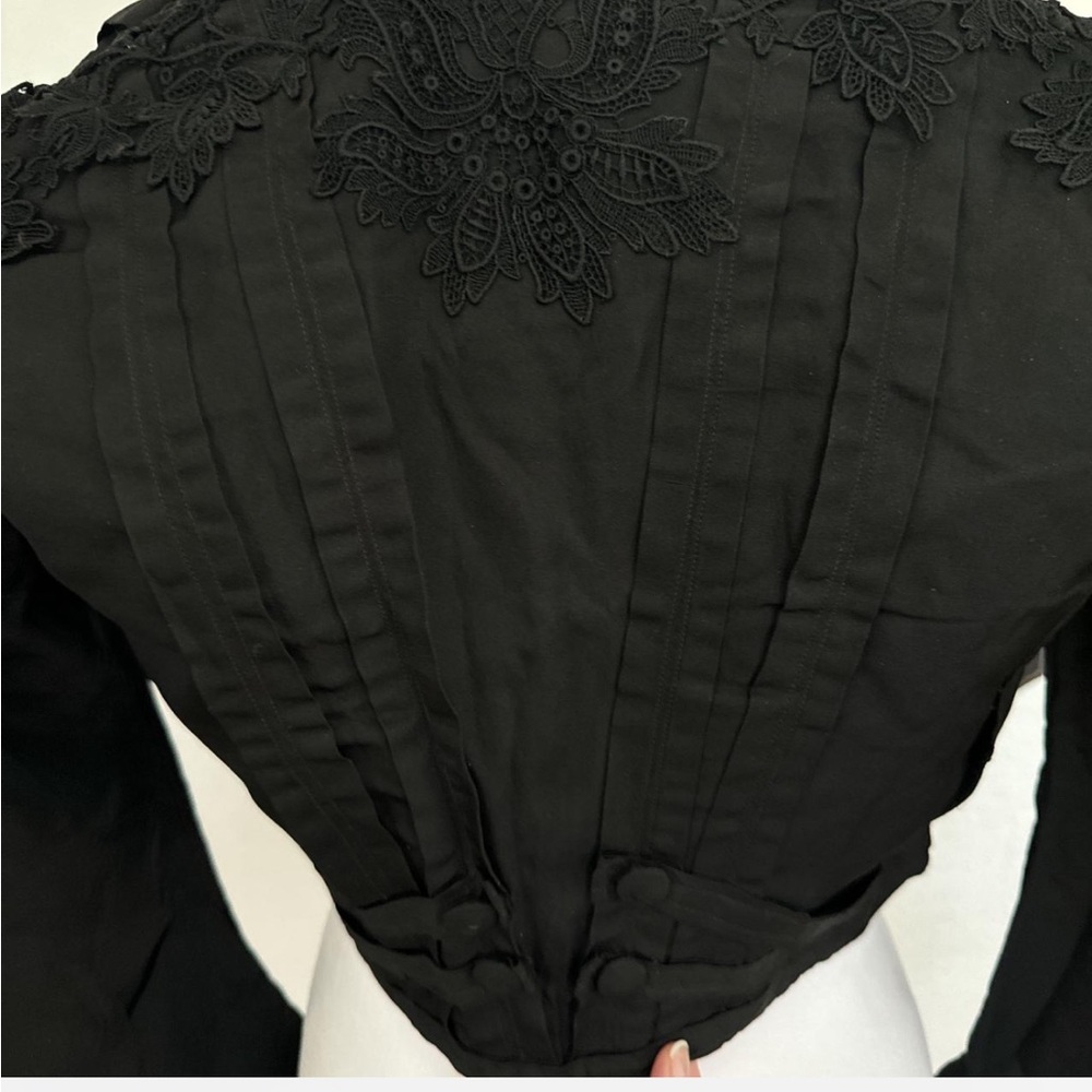 Antique Edwardian Black Cropped Jacket - image 3